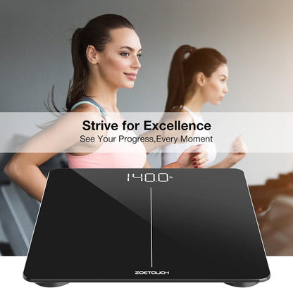 ZOETOUCH Bluetooth BMI Weighing Scale, Body Weight Scale, Smart Digital Bathroom Scales, 400 Lbs, Body Tape Measure and Batteries Included